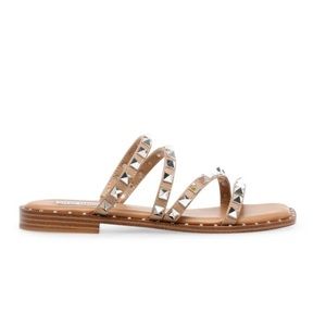 Brand New Steve Madden Skyler Tan studded sandals